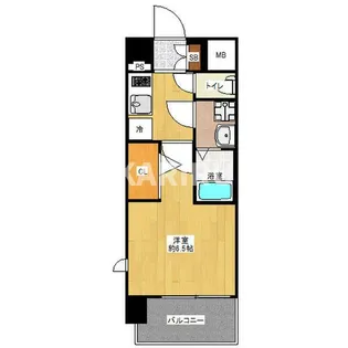 レジュールアッシュ都島ヴェルクレール【7階】の間取り