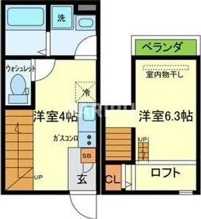 フォレストコート東今里【1階】の間取り