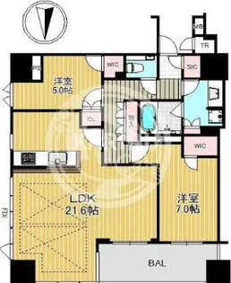 クレヴィアタワー御堂筋本町【29階】の間取り