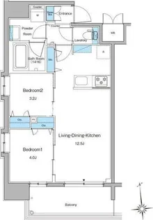 ルフォンプログレ南森町【3階】の間取り