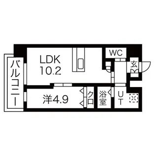 シャルールメゾン桃谷【9階】の間取り