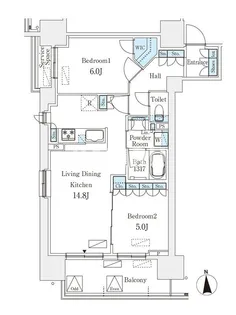 JP noie 同心 【7階】の間取り