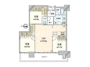 グランドメゾン新梅田タワーTHE CLUB RESIDENCE【25階】の間取り