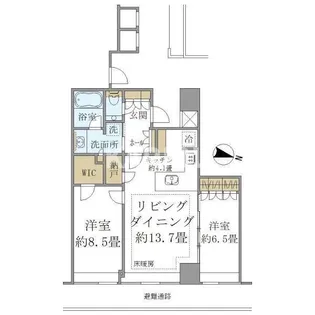 BrilliaTower堂島【46階】の間取り