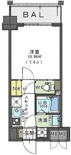 ウエンズ玉造EST【3階】の間取り