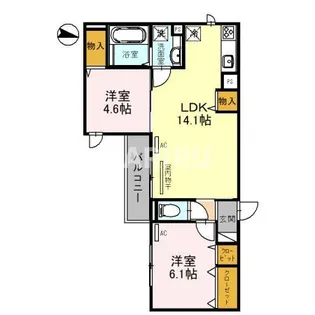 Clashist中宮North【2階】の間取り