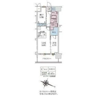 スプランディッド梅田グランノース【2階】の間取り