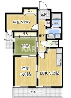 ラフィーネ鶴見緑地【201号室】の間取り