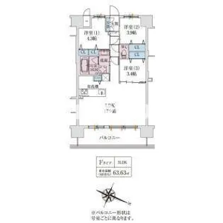 スプランディッド梅田グランノース【5階】の間取り