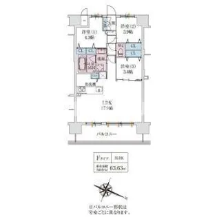 スプランディッド梅田グランノース【6階】の間取り