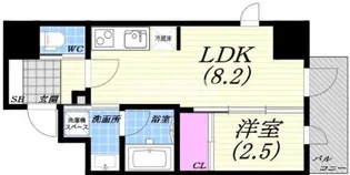 ナットレジデンス都島本通【201号室】の間取り