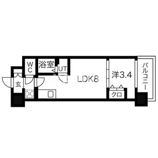 Mv.ms大阪新加美【8階】の間取り