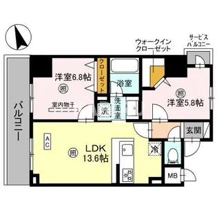 D-ROOM帝塚山【2階】の間取り
