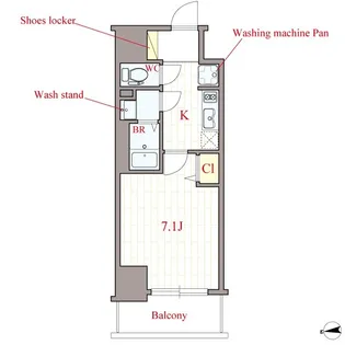 プリムール新深江【1004号室】の間取り