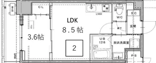 クローバー・グランデ玉造【5階】の間取り