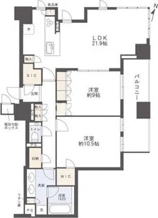 ザ・パークハウス大阪梅田タワー【3304号室】の間取り