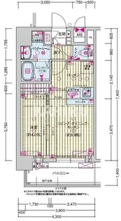 プレサンス鶴橋トレヴィエ【9階】の間取り