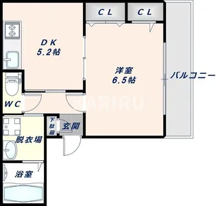 シエークル鴫野【1階】の間取り