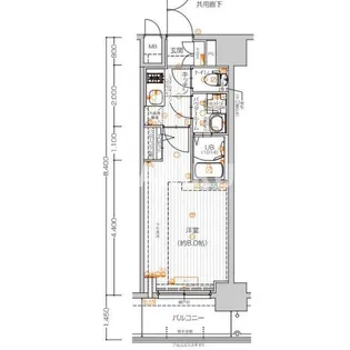 エスリード大阪グランフォート【3階】の間取り