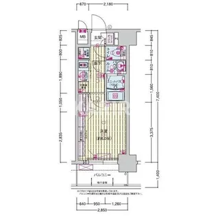 プレサンス鶴橋トレヴィエ【4階】の間取り