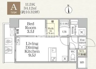 アドバンス大阪城ベレッツァ【10階】の間取り