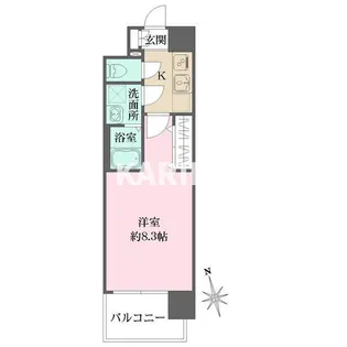 リヴェント玉造【9階】の間取り