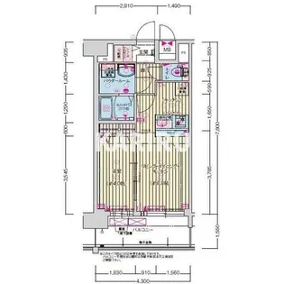 プレサンス長田レジェール【13階】の間取り