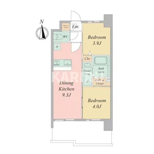 セレニテフラン谷町四丁目アリエ【13階】の間取り