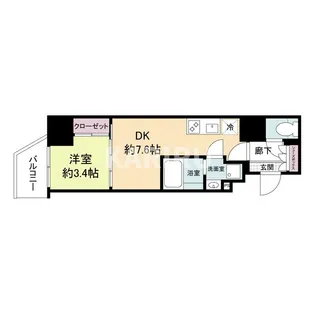 アプリーレ松屋町【14階】の間取り