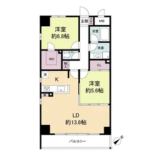 レジディア玉造【4階】の間取り