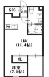エルデ赤川【1階】の間取り