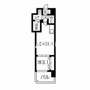 ミラージュパレス都島本通【9階】の間取り