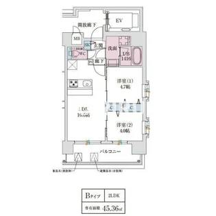 スプランディッド玉造DUE【9階】の間取り