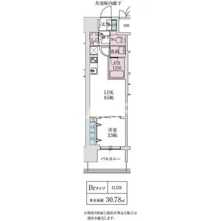 スプランディッド本町グラン【7階】の間取り