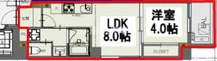 LuXe内代町【202号室】の間取り