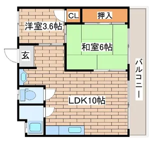 山海マンション【5階】の間取り