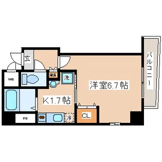 ラ・フォンテ三宮旭【5階】の間取り