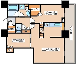 シティタワー神戸三宮【33階】の間取り