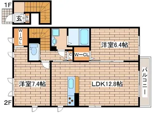 シャーメゾンガーデンズ御影山手【2階】の間取り