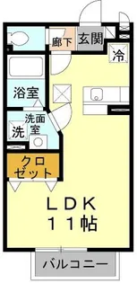 ハイツ大蔵【1階】の間取り