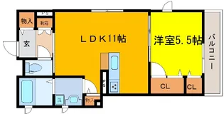 シャーメゾン山本通【3階】の間取り