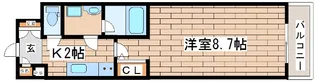 ベレッツァ【8階】の間取り