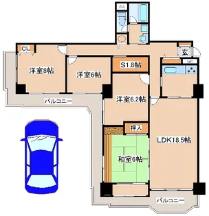 ポートピアプラザD棟【23階】の間取り