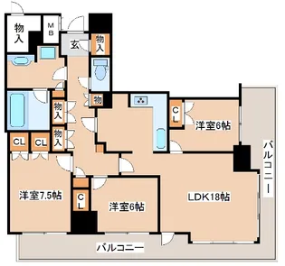 ザ・パークハウス神戸タワー【17階】の間取り