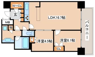 ザ・パークハウス神戸タワー【2404号室】の間取り