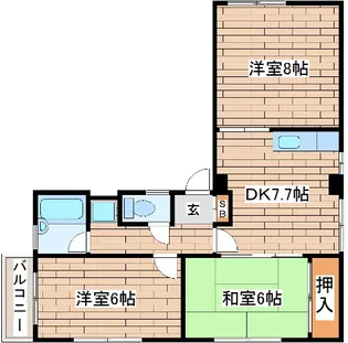 石町コーポ【4階】の間取り