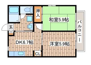 ソレイユ六甲【1階】の間取り