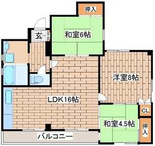 エイコー山手プラザ【6階】の間取り