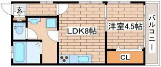 ビタミンテラス新神戸【1階】の間取り