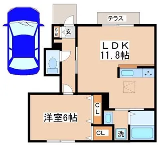 シャーメゾン福田【101号室】の間取り